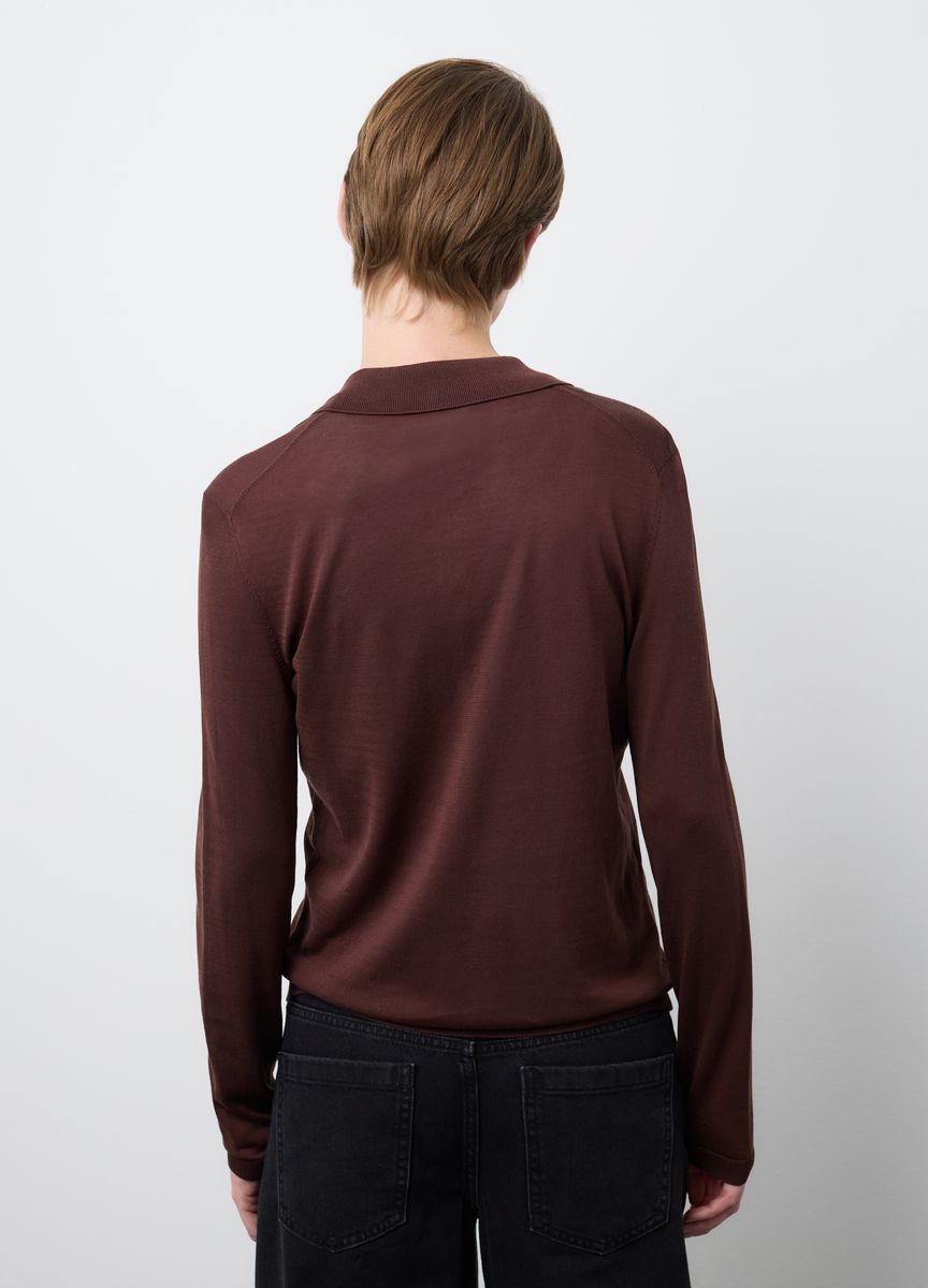 Kurzärmeliges Stricktop mit Stehkragen