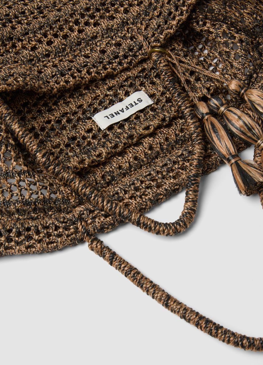 Kurzärmeliges Stricktop mit Stehkragen