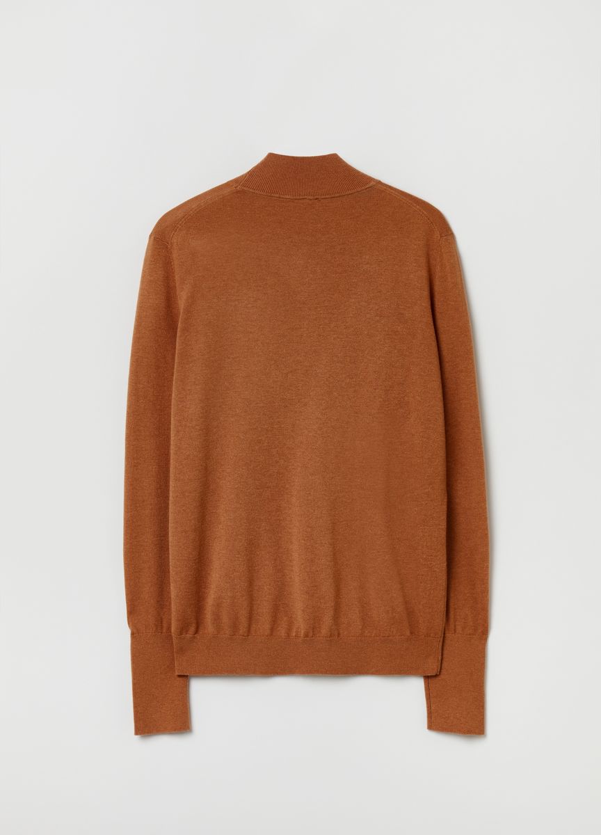 Feinripp-Strickpullover mit Stehkragen