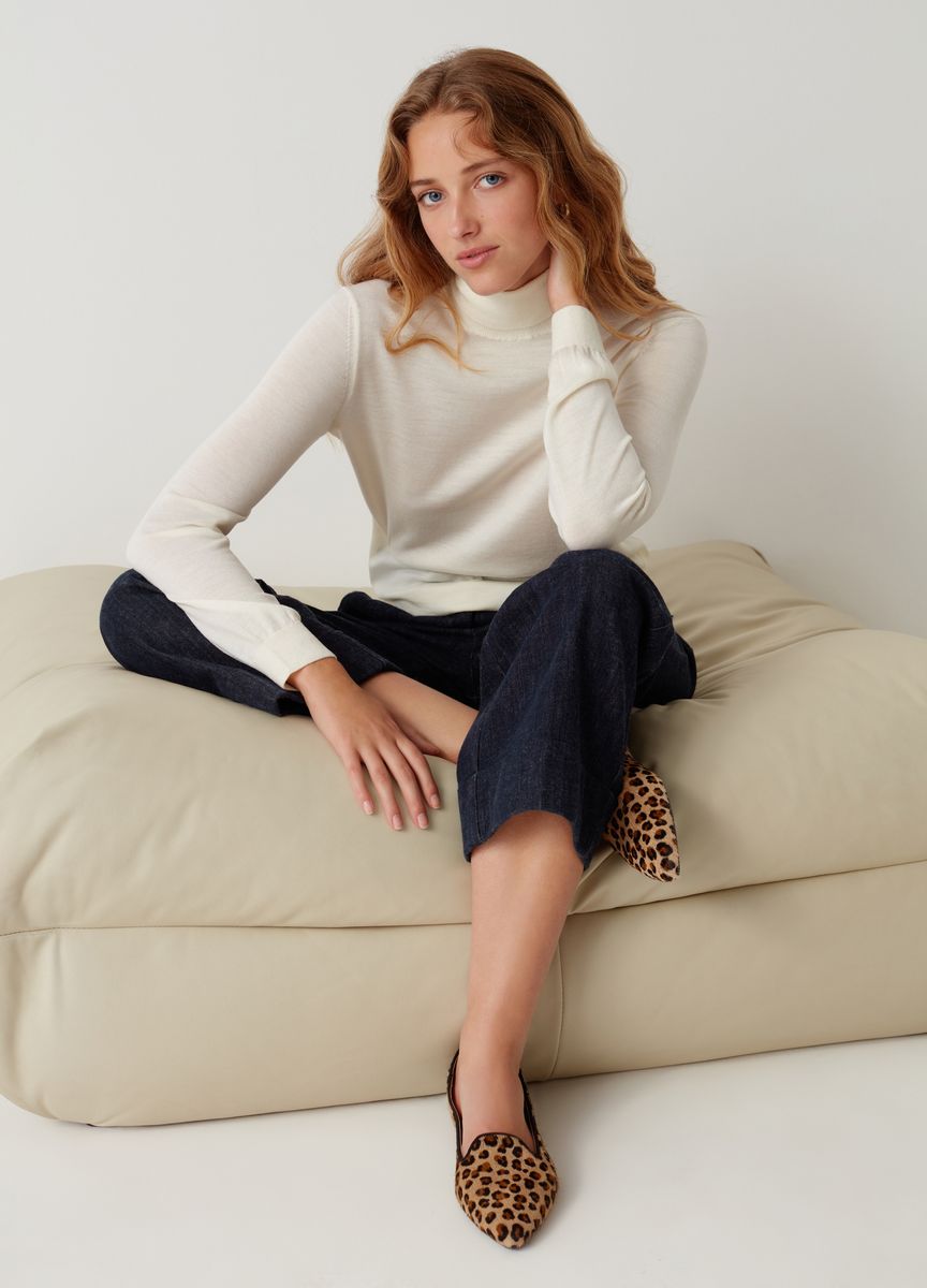 Klassischer Feinstrick-Rollkragenpullover