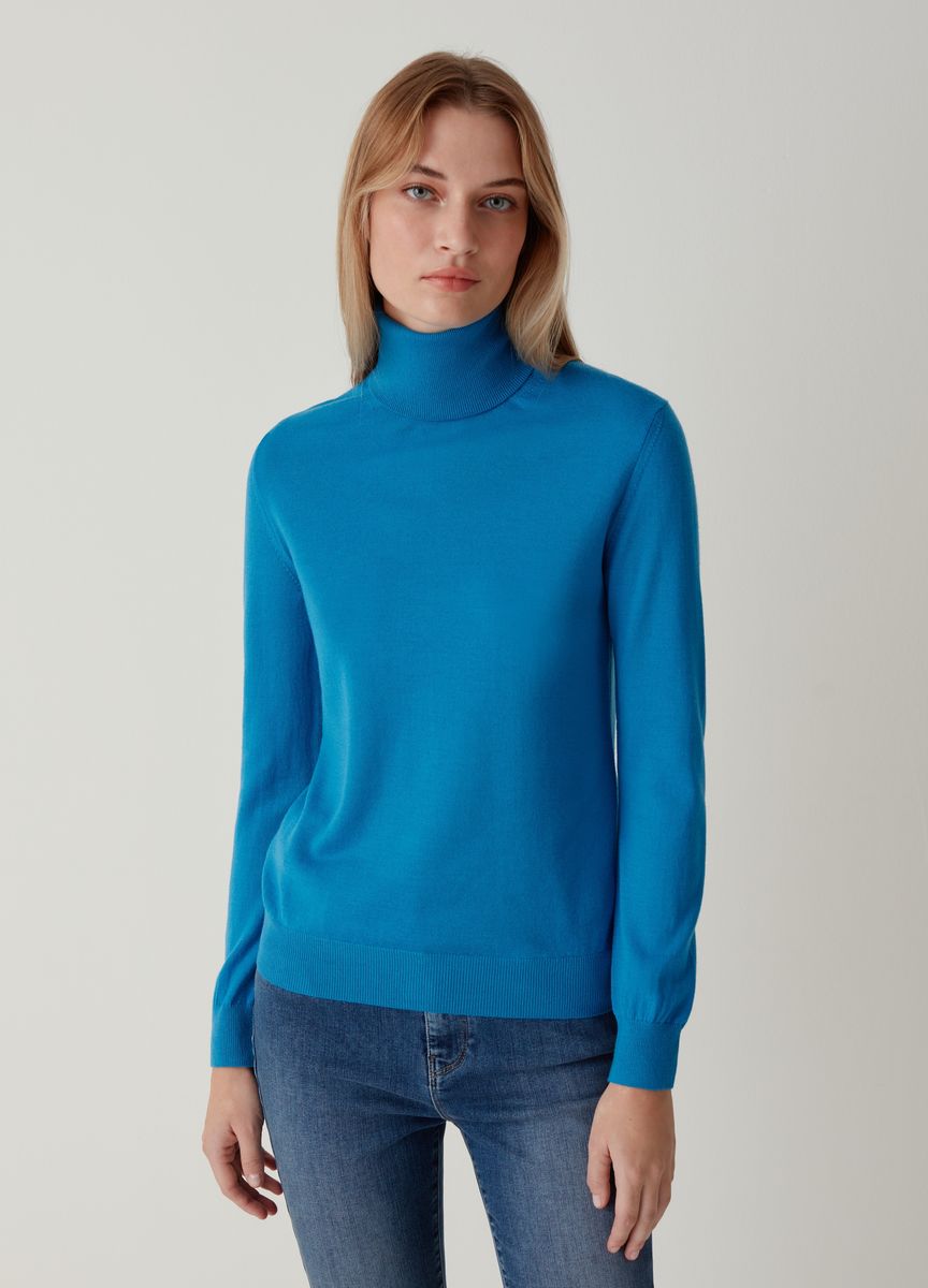 Klassischer Feinstrick-Rollkragenpullover