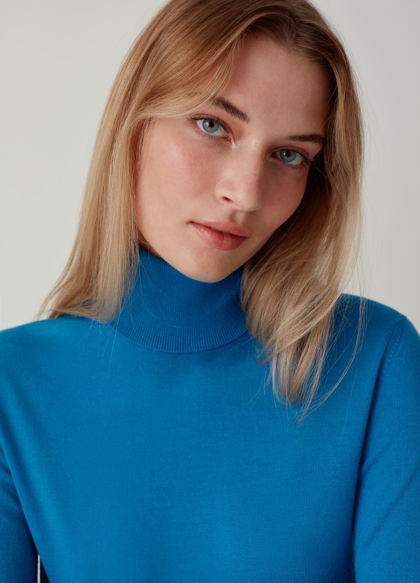 Klassischer Feinstrick-Rollkragenpullover
