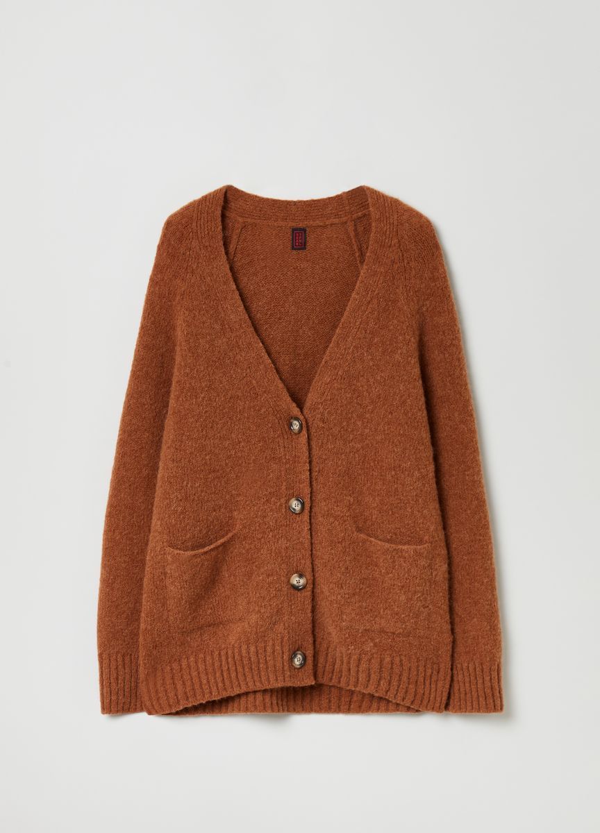 Oversize-Cardigan mit aufgesetzten Taschen
