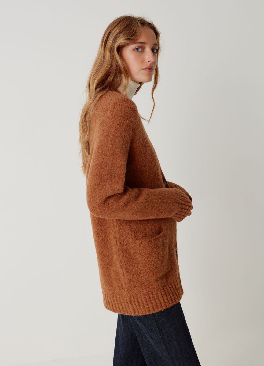 Oversize-Cardigan mit aufgesetzten Taschen