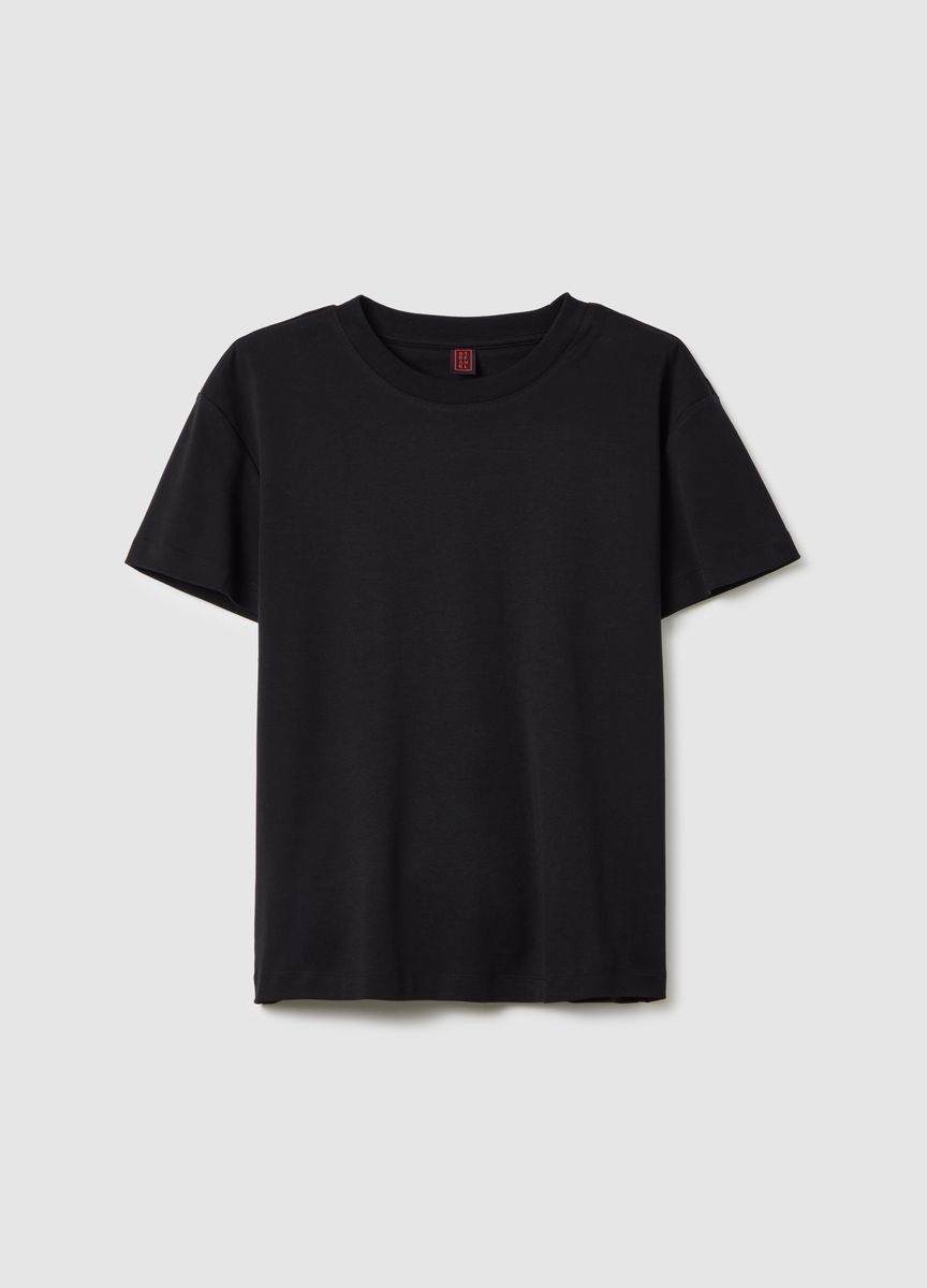Essentielles Baumwoll-T-Shirt mit Rundhals