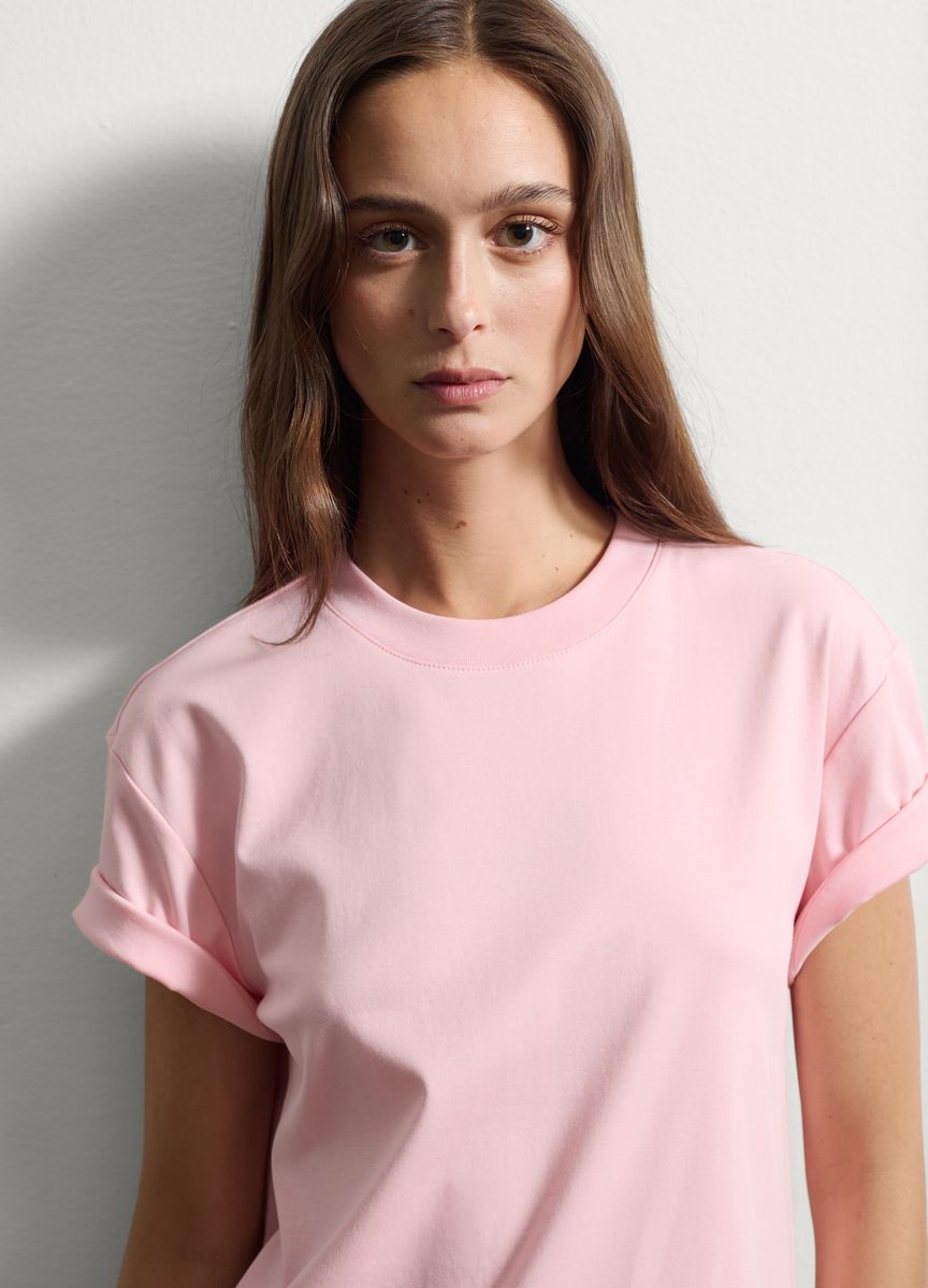 Essentielles Baumwoll-T-Shirt mit Rundhals
