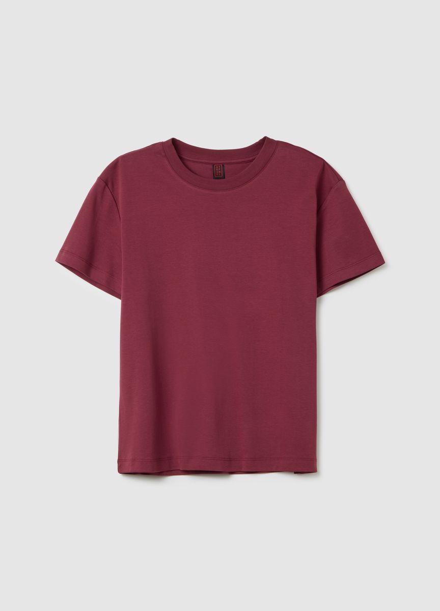 Essentielles Baumwoll-T-Shirt mit Rundhals