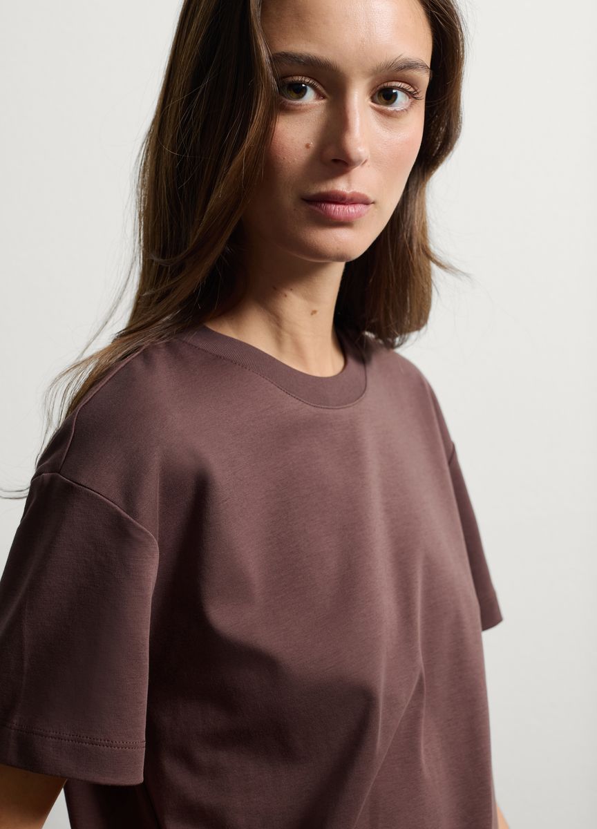 Essentielles Baumwoll-T-Shirt mit Rundhals