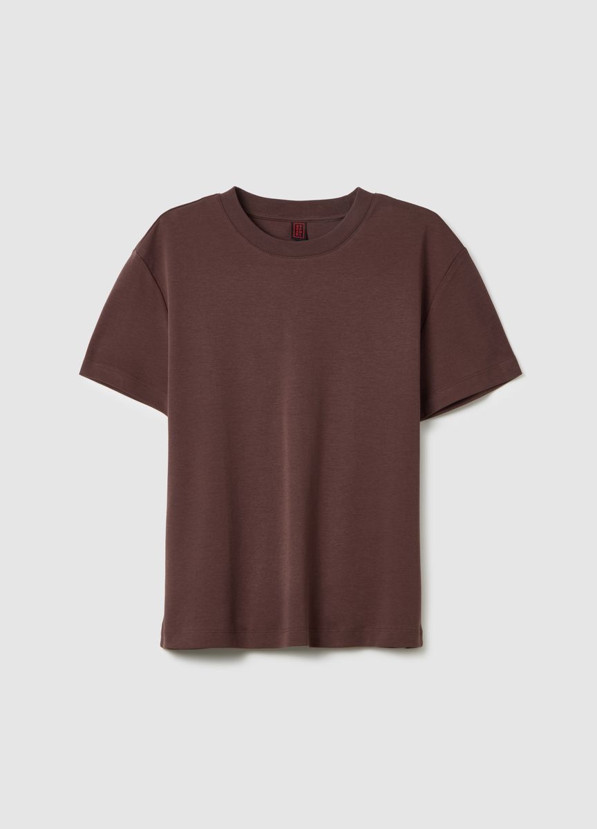 Essentielles Baumwoll-T-Shirt mit Rundhals