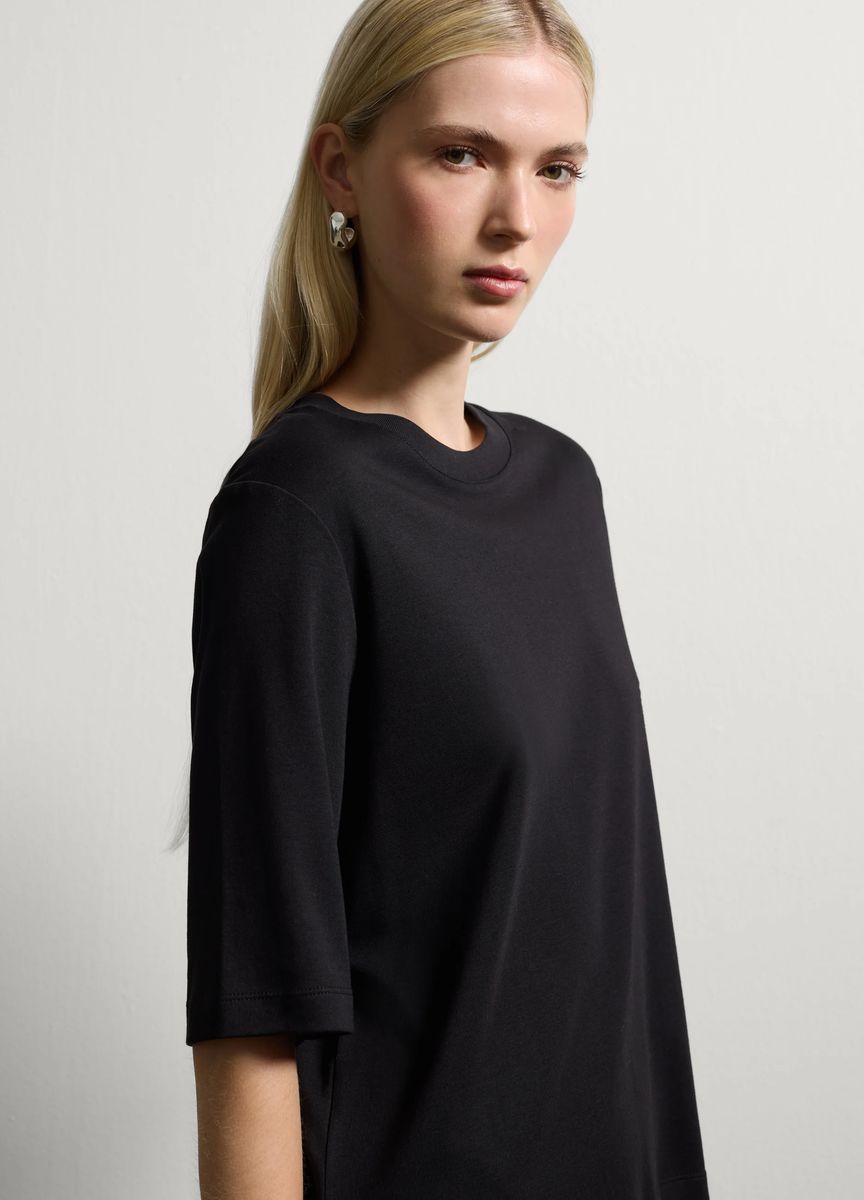 Essentielles Baumwoll-T-Shirt mit Rundhals
