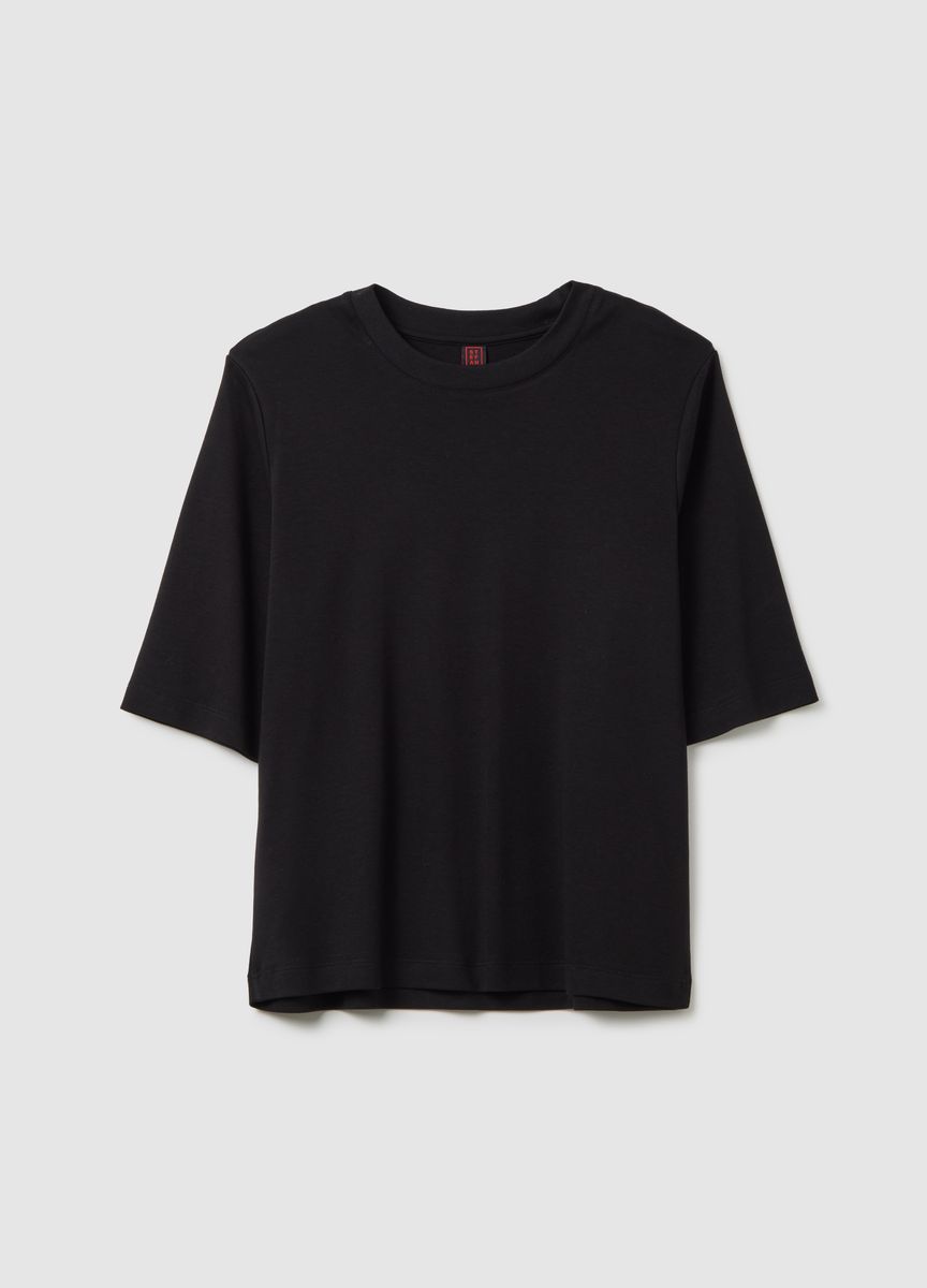 Essentielles Baumwoll-T-Shirt mit Rundhals