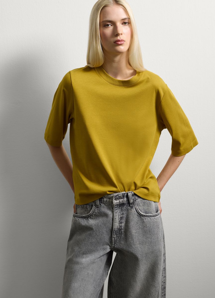 Essentielles Baumwoll-T-Shirt mit Rundhals
