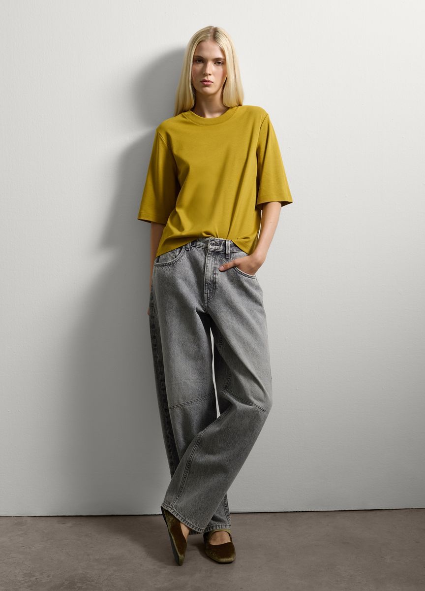 Essentielles Baumwoll-T-Shirt mit Rundhals
