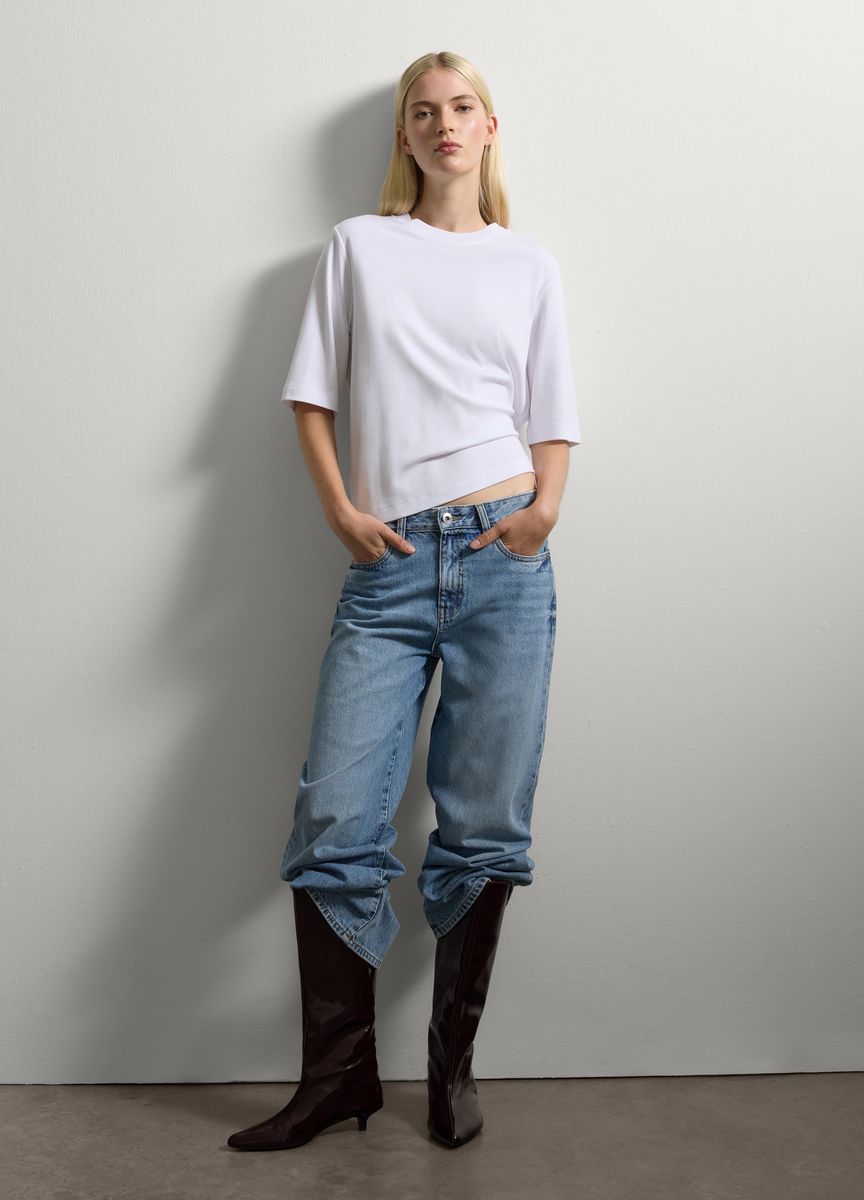 Essentielles Baumwoll-T-Shirt mit Rundhals