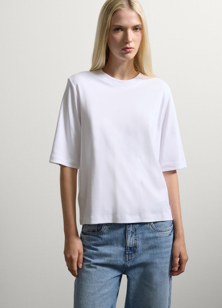 Essentielles Baumwoll-T-Shirt mit Rundhals