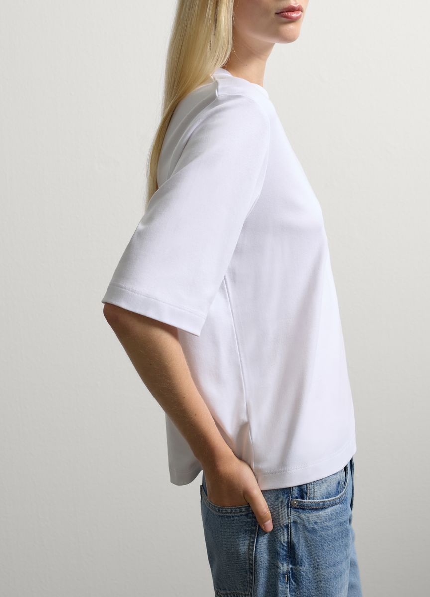 Essentielles Baumwoll-T-Shirt mit Rundhals