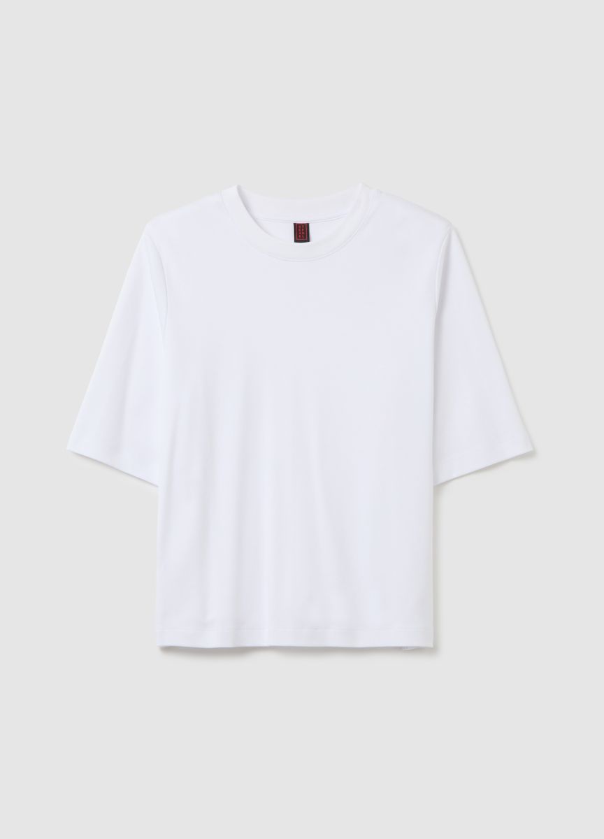 Essentielles Baumwoll-T-Shirt mit Rundhals