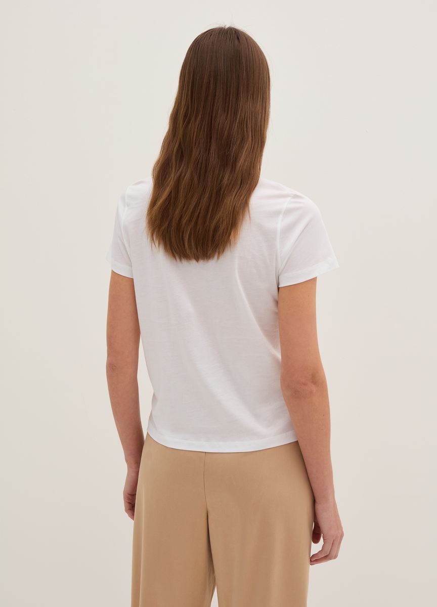 Essentielles Baumwoll-T-Shirt mit Rundhals