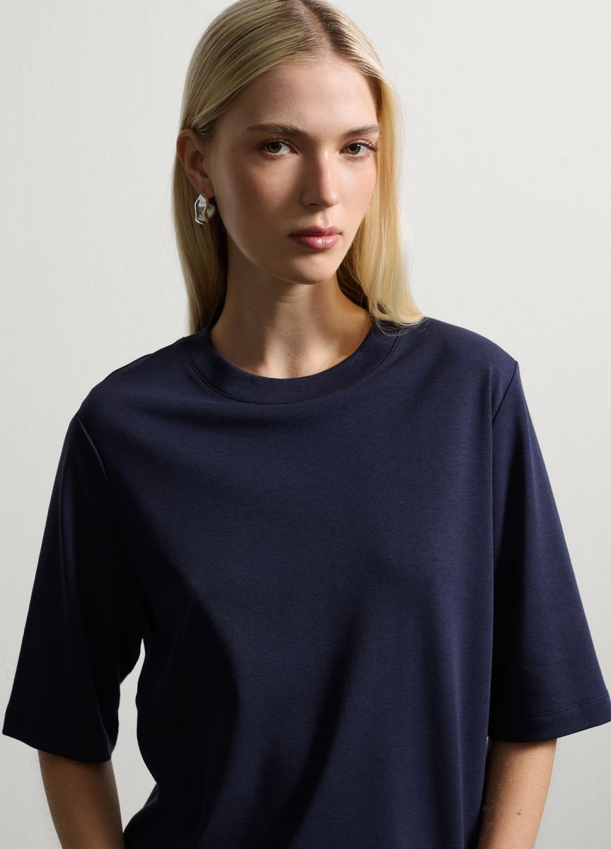 Essentielles Baumwoll-T-Shirt mit Rundhals