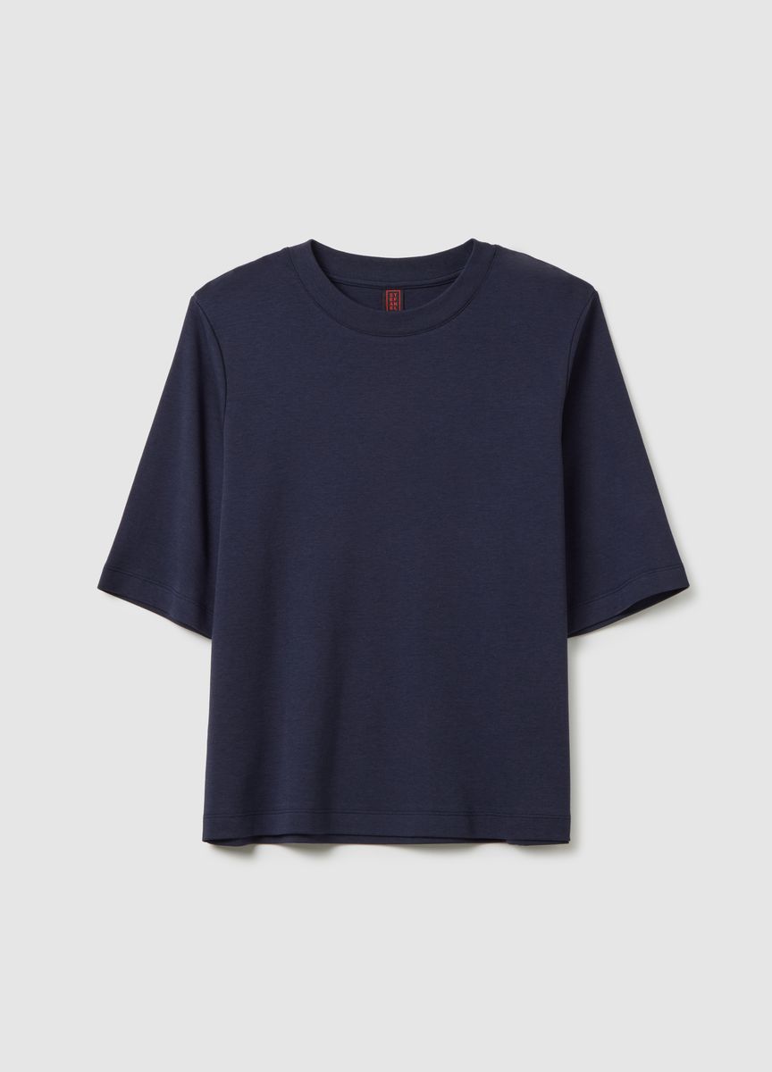 Essentielles Baumwoll-T-Shirt mit Rundhals
