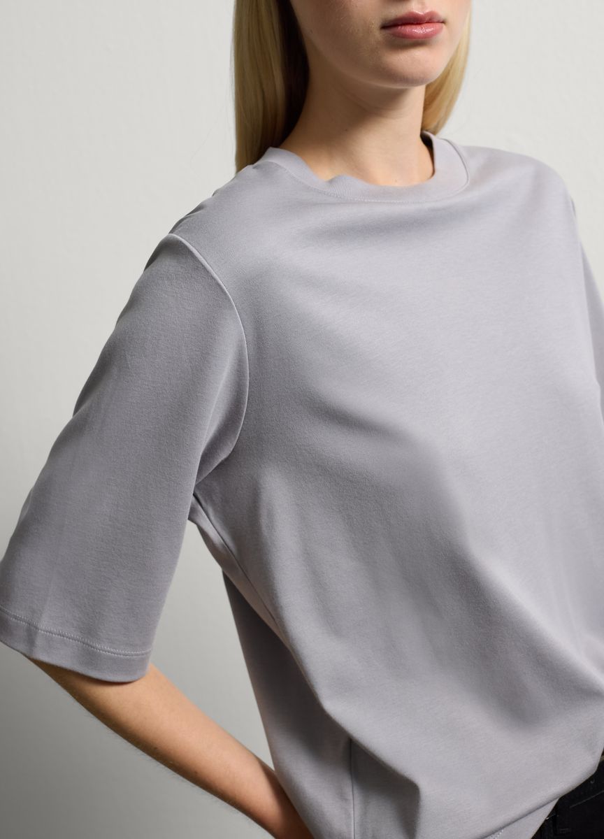 Essentielles Baumwoll-T-Shirt mit Rundhals