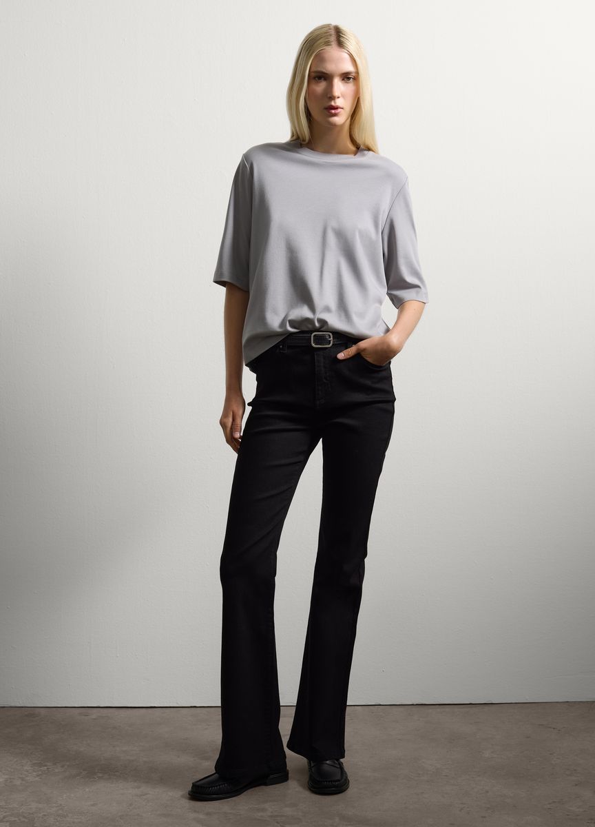 Essentielles Baumwoll-T-Shirt mit Rundhals
