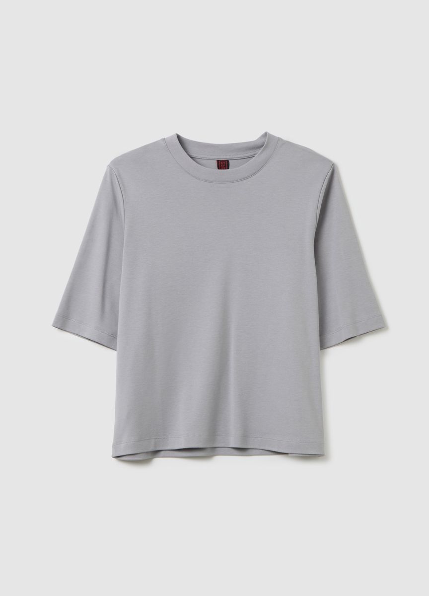 Essentielles Baumwoll-T-Shirt mit Rundhals