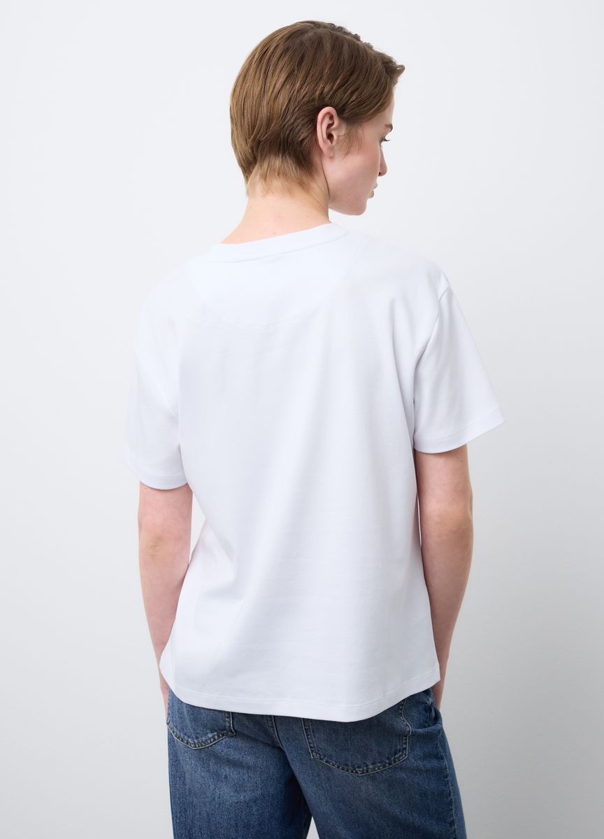 Essentielles Baumwoll-T-Shirt mit Rundhals