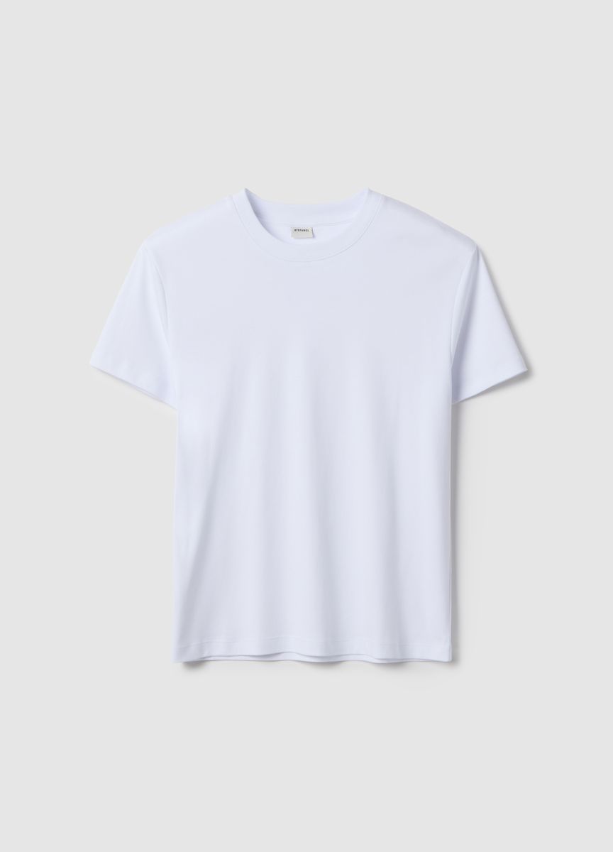 Essentielles Baumwoll-T-Shirt mit Rundhals