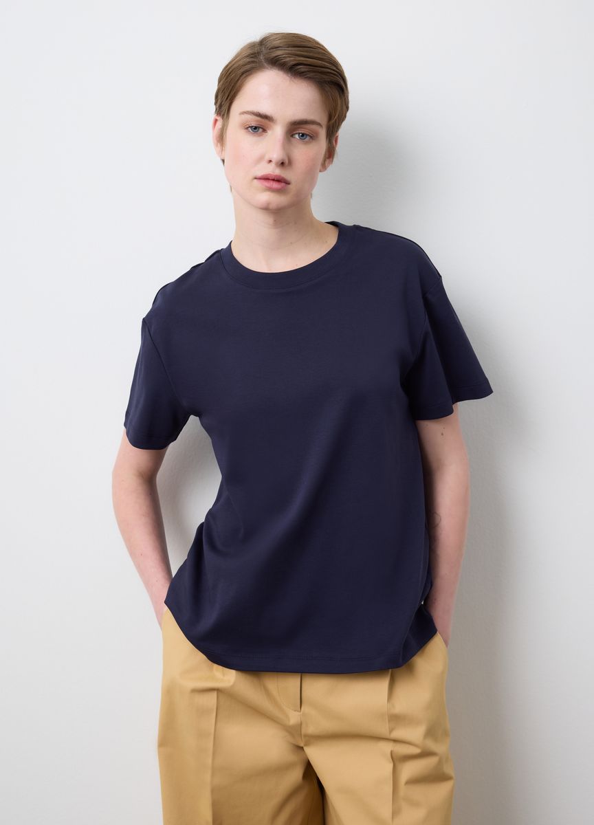 Essentielles Baumwoll-T-Shirt mit Rundhals