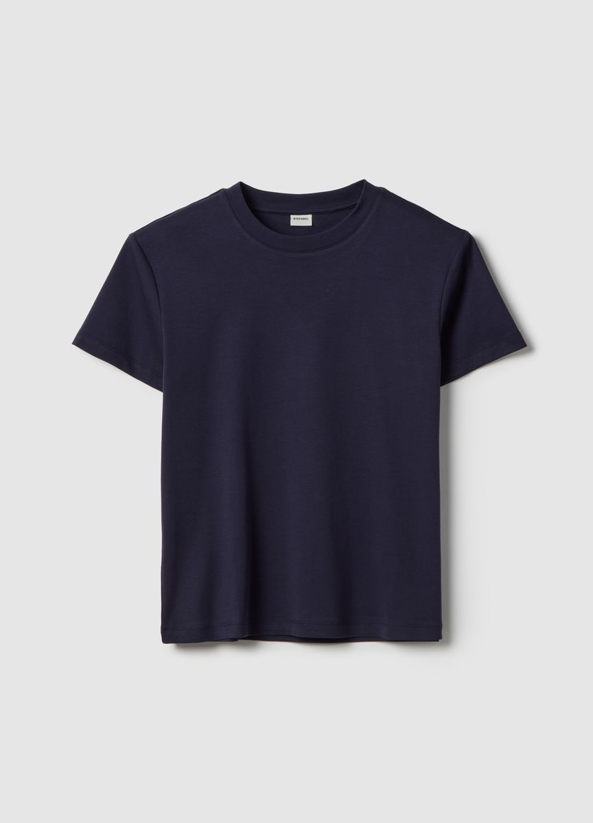 Essentielles Baumwoll-T-Shirt mit Rundhals