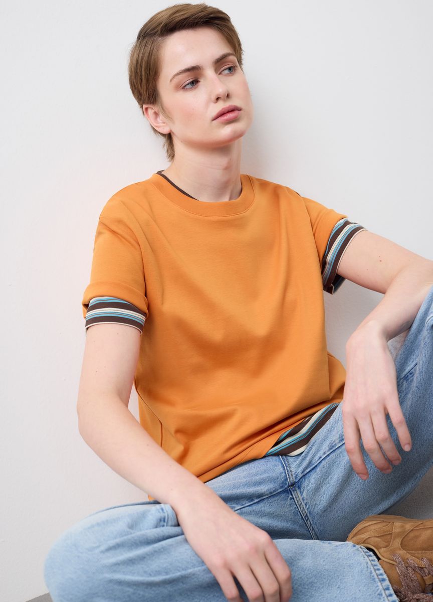 Essentielles Baumwoll-T-Shirt mit Rundhals