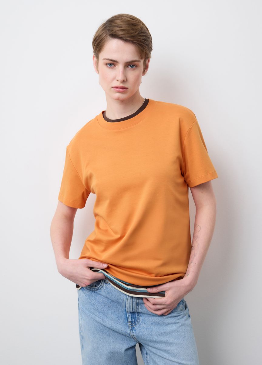 Essentielles Baumwoll-T-Shirt mit Rundhals