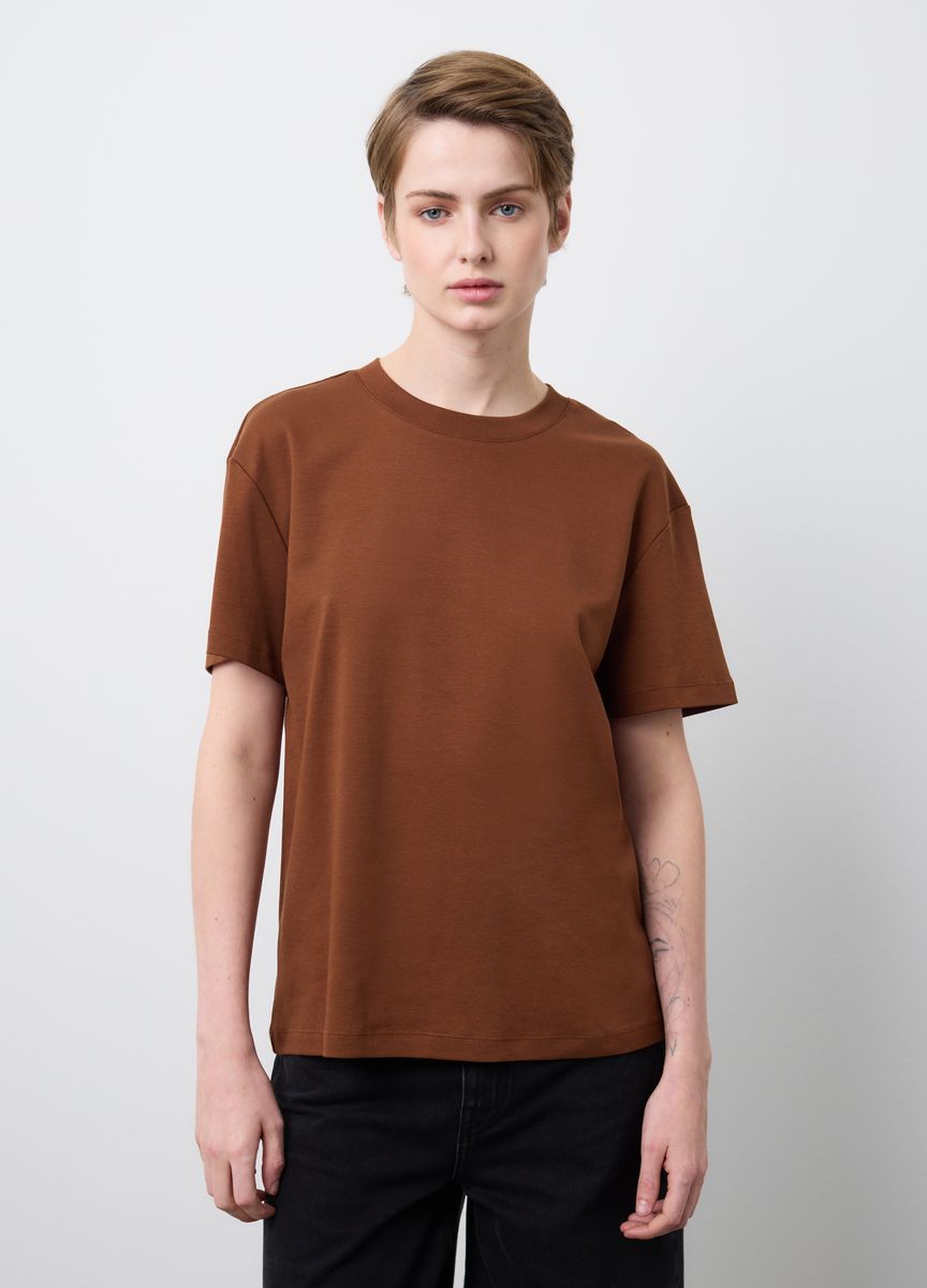 Essentielles Baumwoll-T-Shirt mit Rundhals