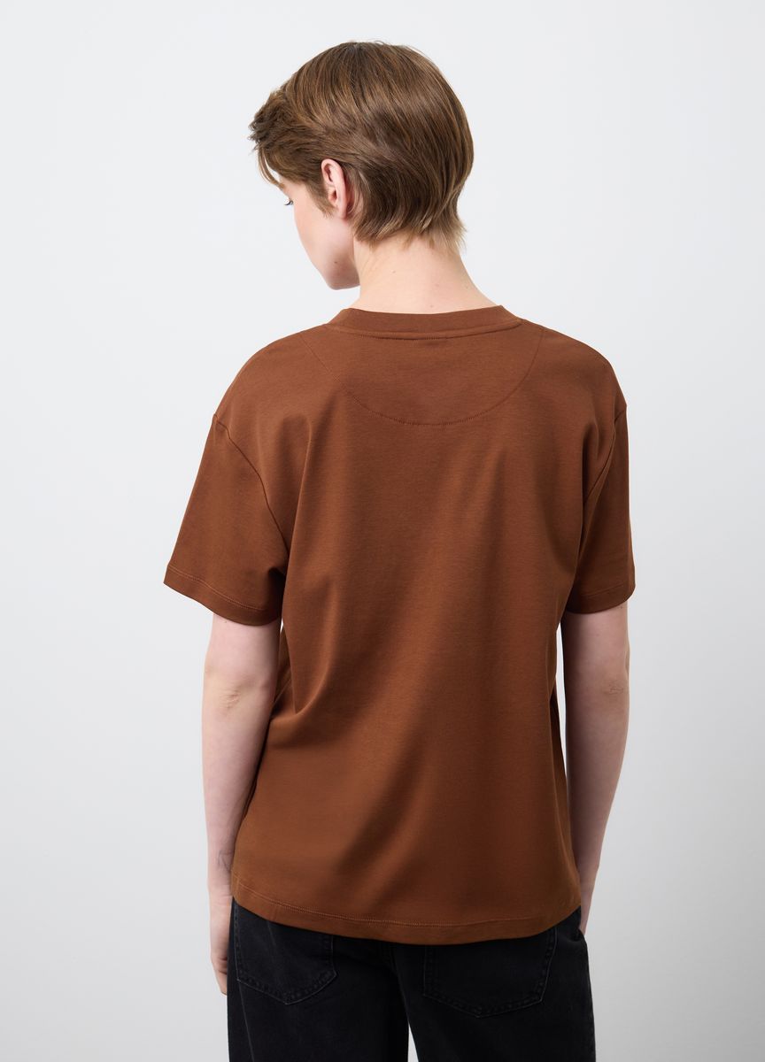 Essentielles Baumwoll-T-Shirt mit Rundhals