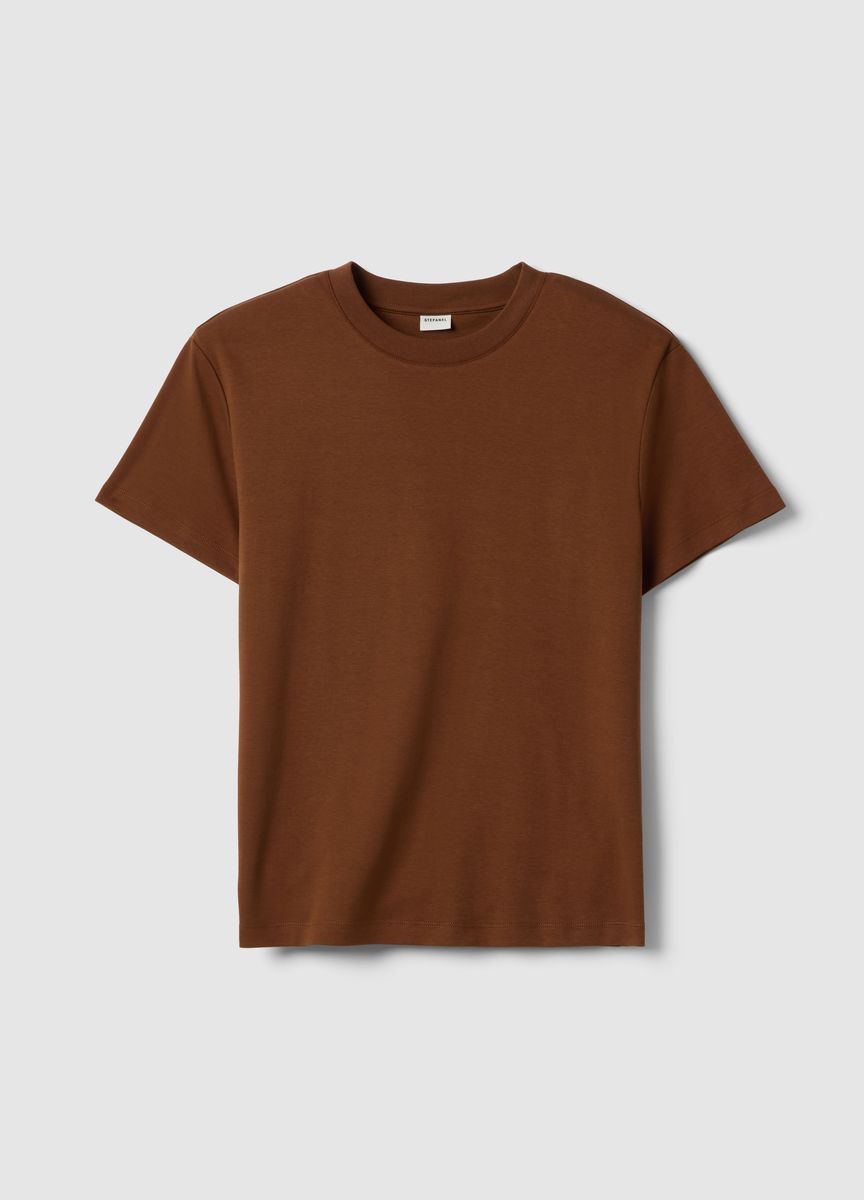 Essentielles Baumwoll-T-Shirt mit Rundhals