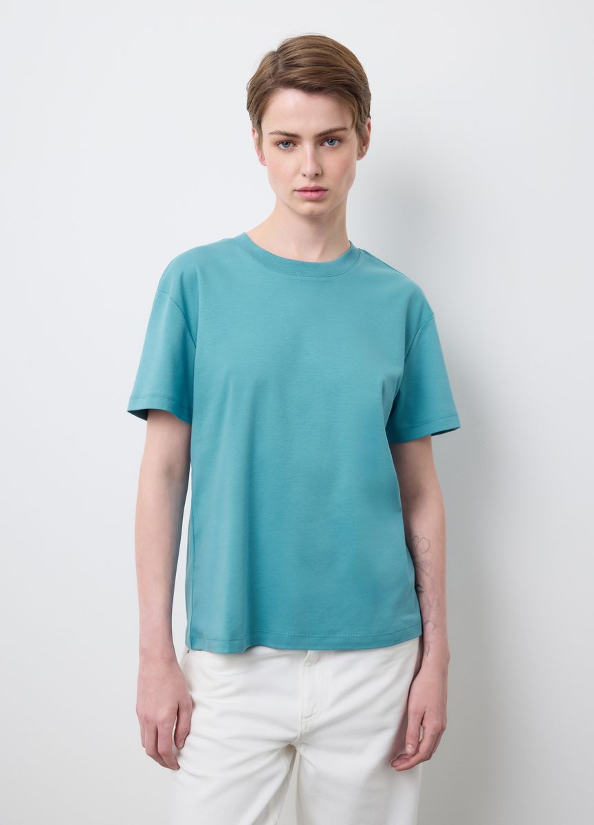 Essentielles Baumwoll-T-Shirt mit Rundhals