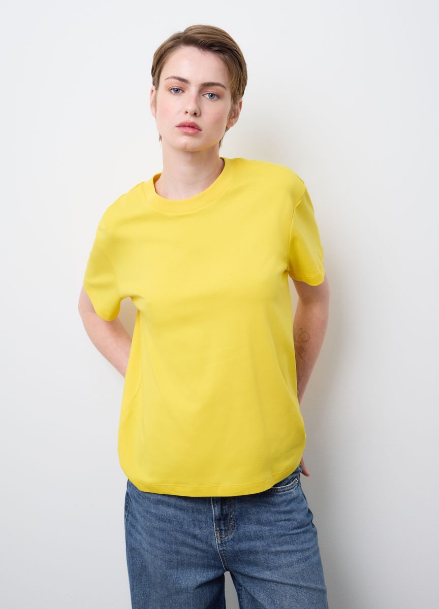 Essentielles Baumwoll-T-Shirt mit Rundhals