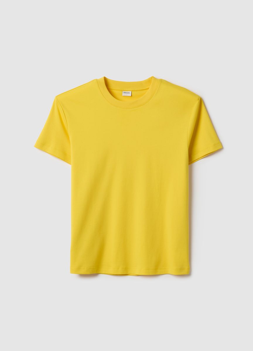 Essentielles Baumwoll-T-Shirt mit Rundhals