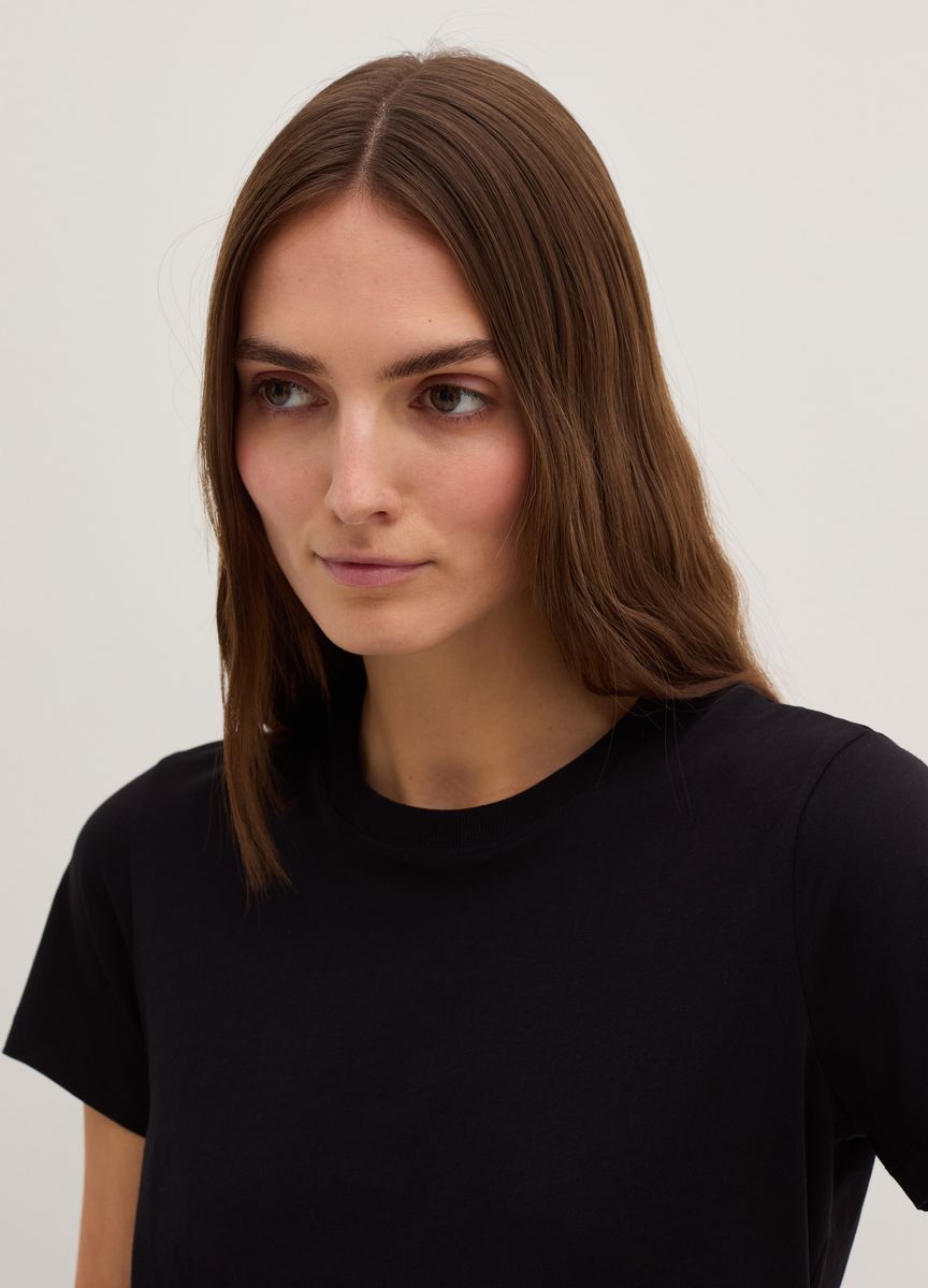 Essentielles Baumwoll-T-Shirt mit Rundhals