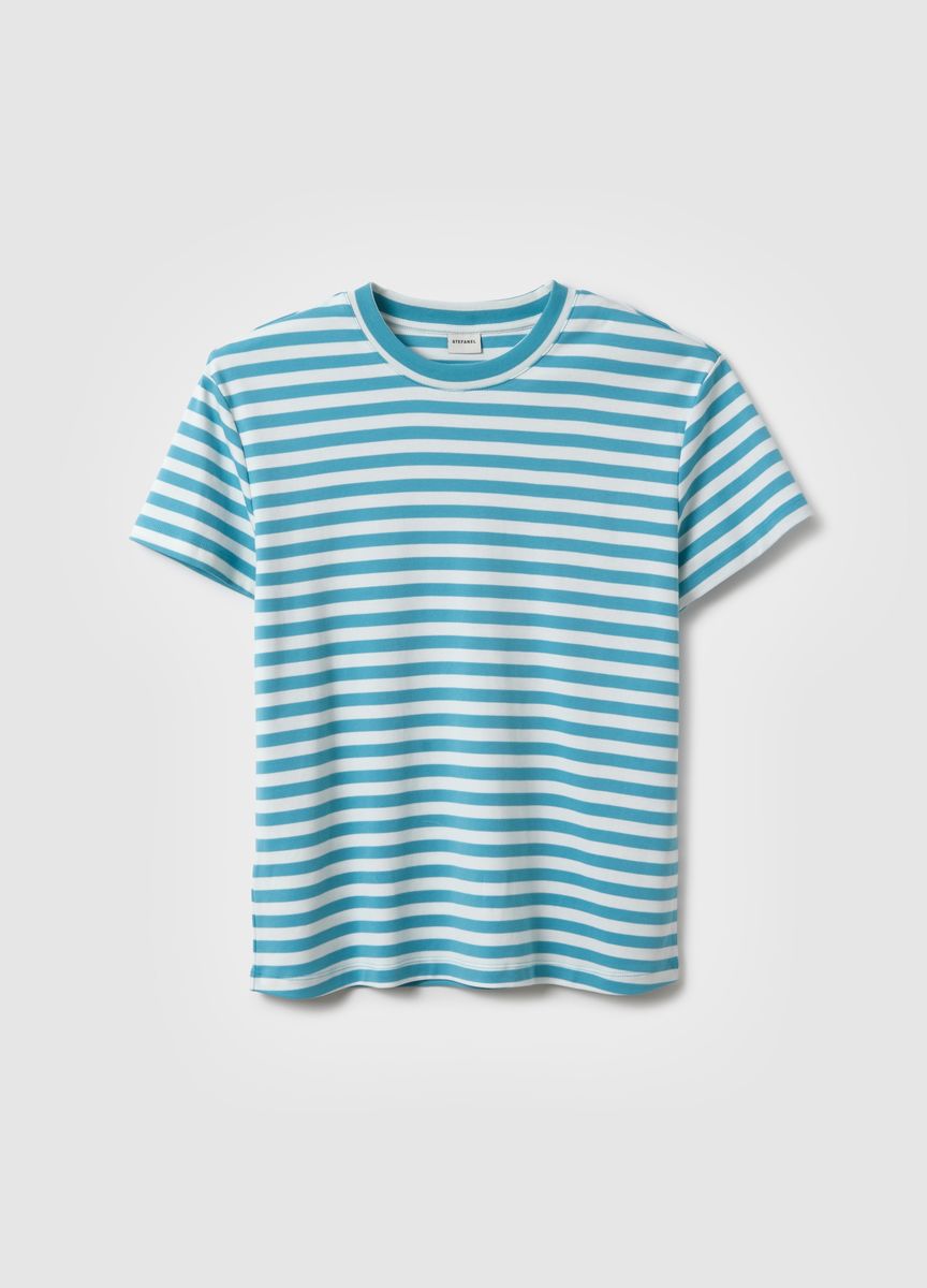 Essentielles Baumwoll-T-Shirt mit Rundhals