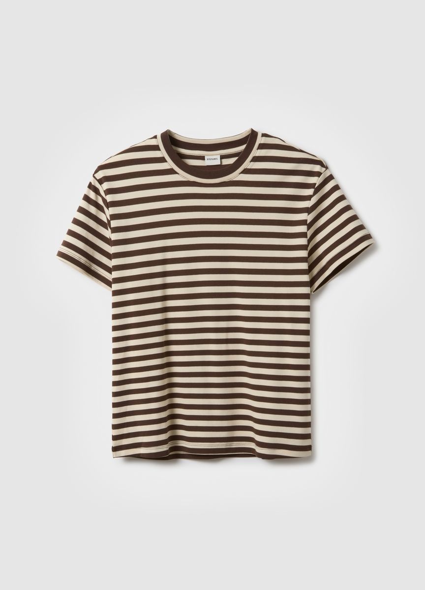 Essentielles Baumwoll-T-Shirt mit Rundhals