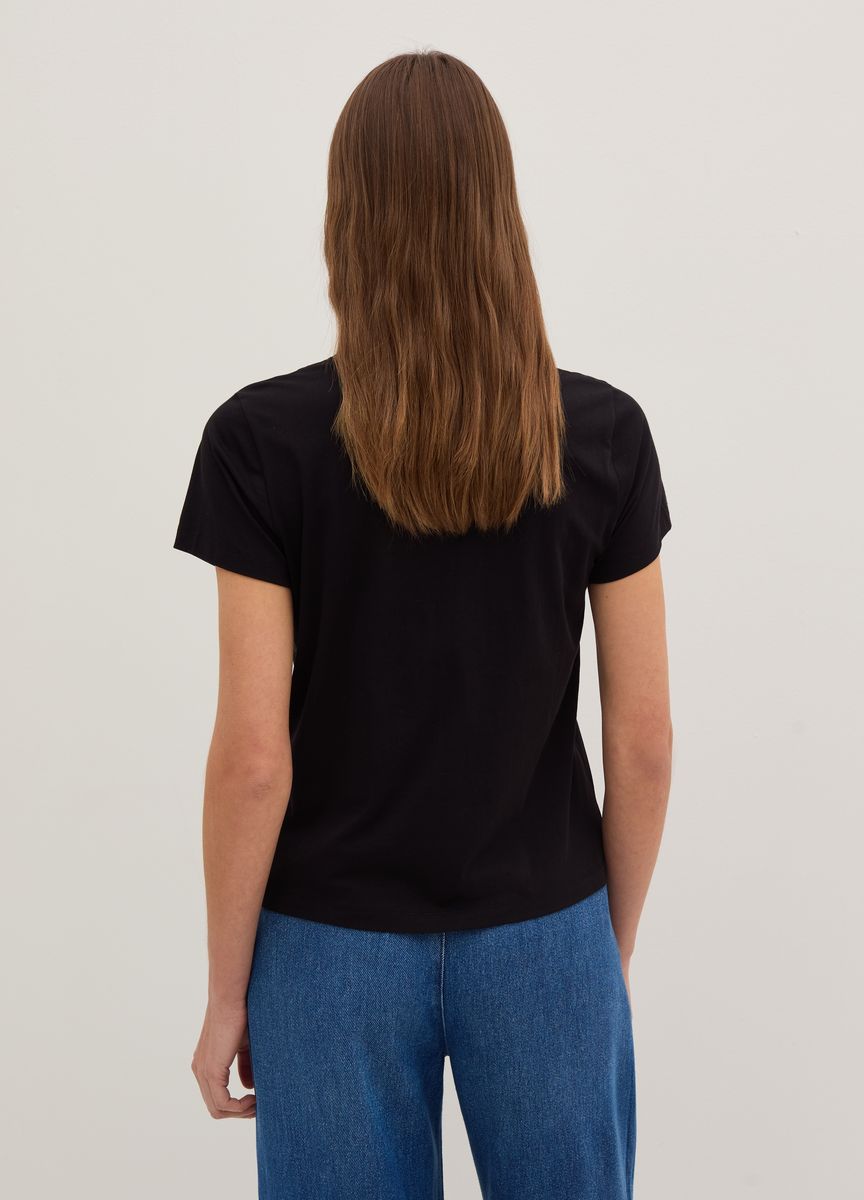Essentielles Baumwoll-T-Shirt mit Rundhals