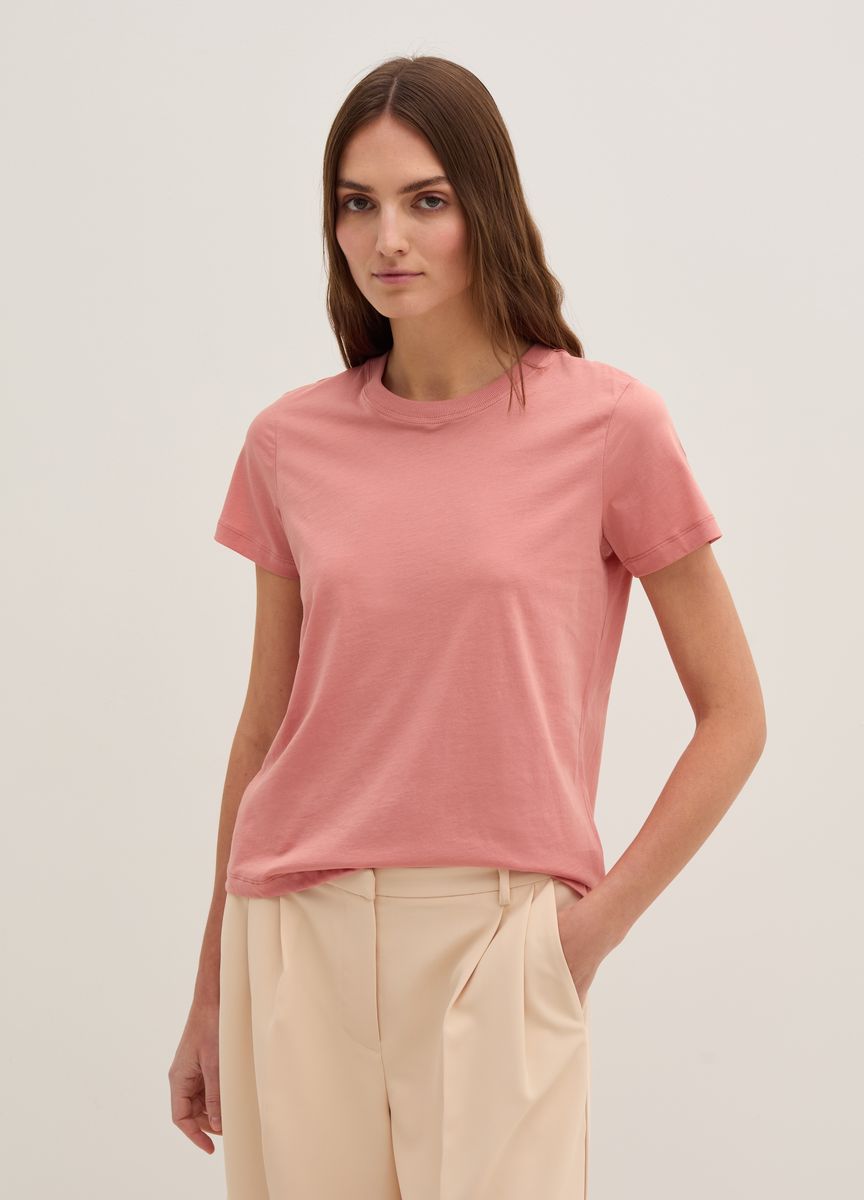 Essentielles Baumwoll-T-Shirt mit Rundhals