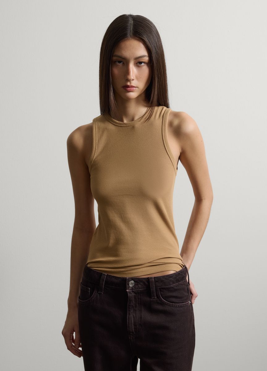 Essentielles Baumwoll-T-Shirt mit Rundhals