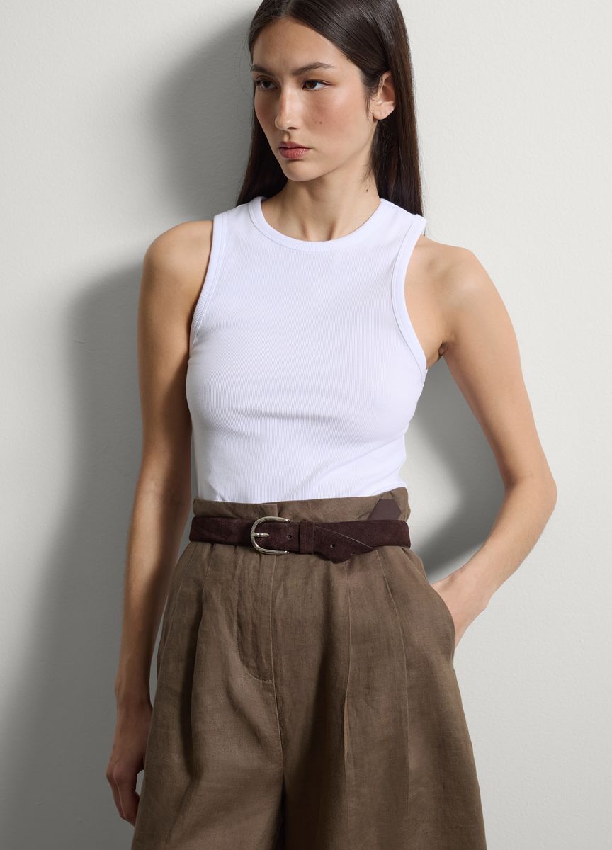 Essentielles Baumwoll-T-Shirt mit Rundhals