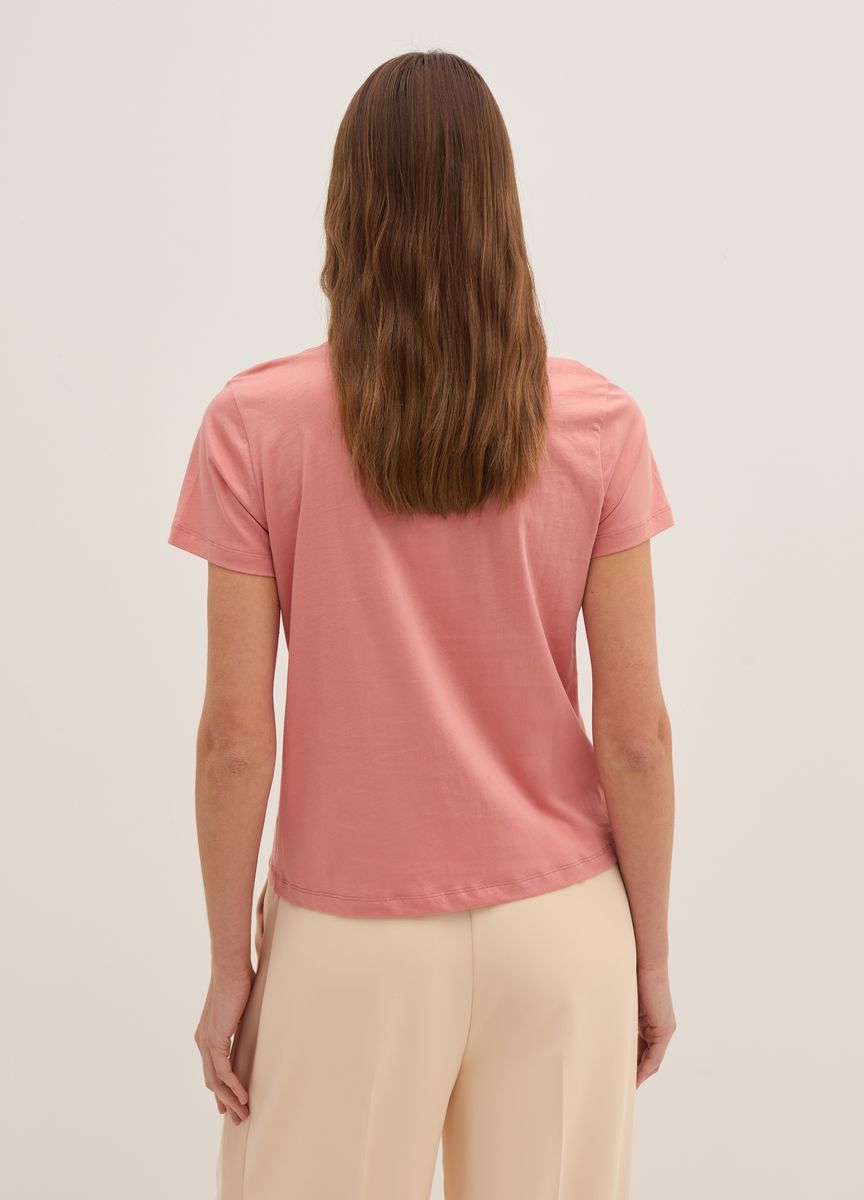 Essentielles Baumwoll-T-Shirt mit Rundhals