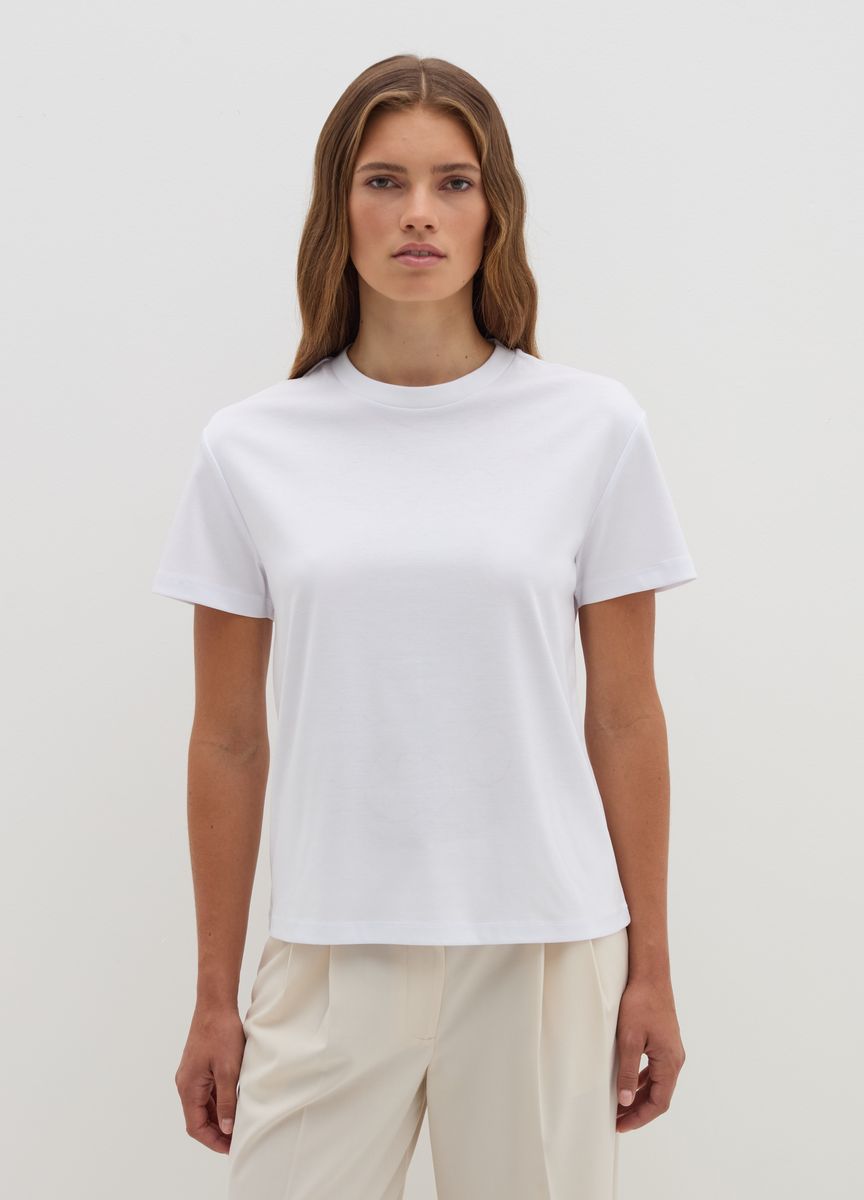 Essentielles Baumwoll-T-Shirt mit Rundhals
