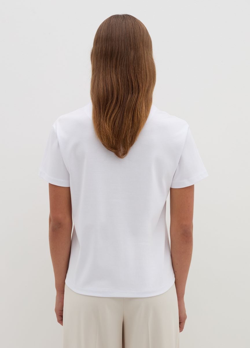 Essentielles Baumwoll-T-Shirt mit Rundhals