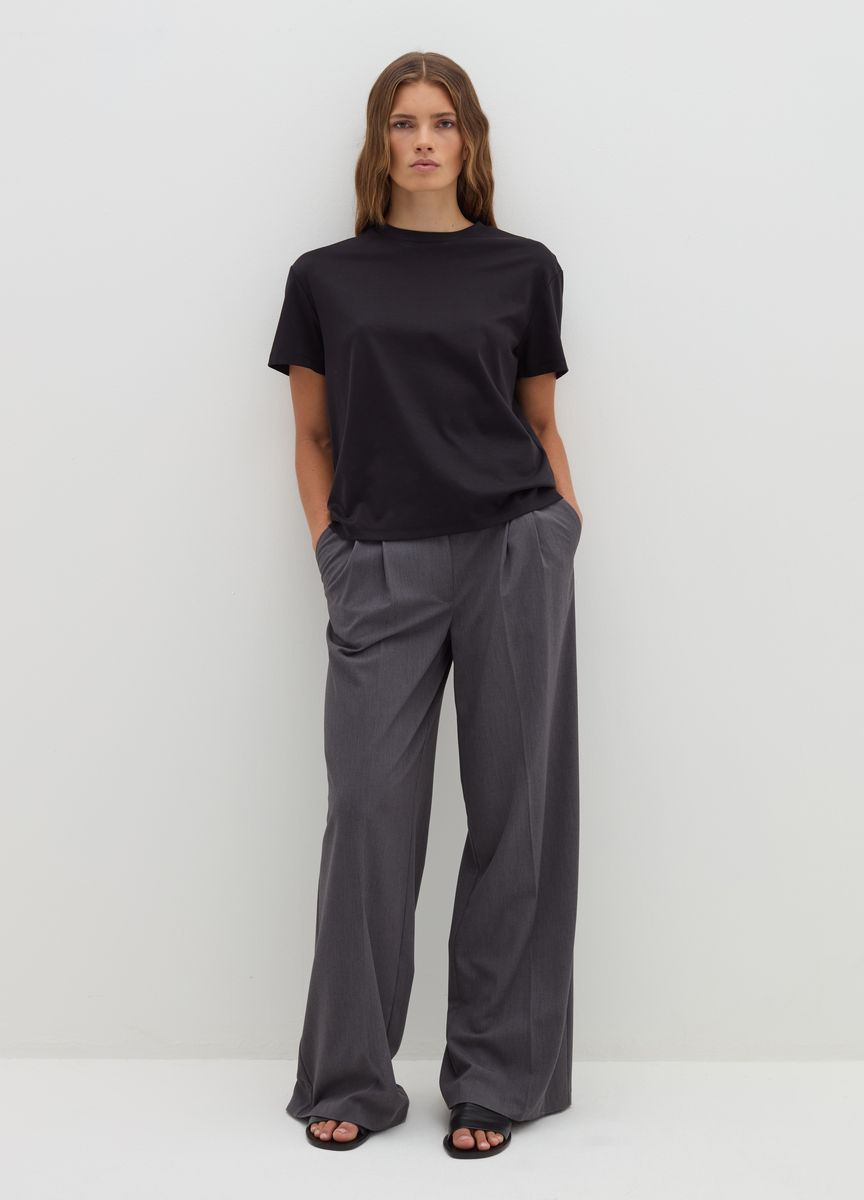 Essentielles Baumwoll-T-Shirt mit Rundhals